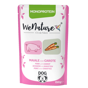 WeNature Cane Adulto Monoprotein Maiale e Carote Busta 150gr