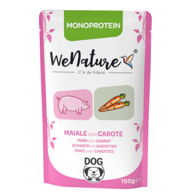 WeNature Cane Adulto Monoprotein Maiale e Carote Busta 150gr