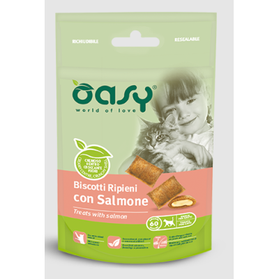Oasy Gatto Biscotti Ripieni Con Salmone 60 Gr