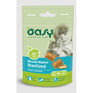 Oasy Gatto Snack Biscotti Ripieni Adulto Sterilizzato Pollo 60gr