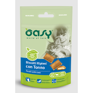 Oasy Gatto SNACK Biscotti Ripieni Adulto Tonno 60 Gr