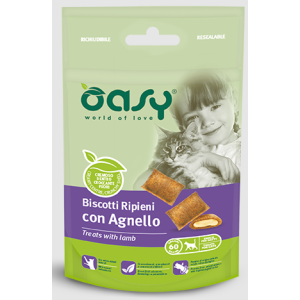 Oasy Gatto SNACK Biscotti Ripieni Adulto Agnello 60 Gr