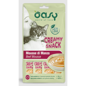 Oasy Gatto Snack Creamy Mousse Di Manzo Cf. (4x15) Gr