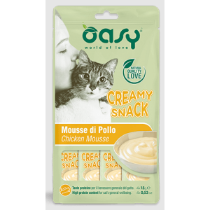 Oasy Gatto Snack Creamy Mousse Di Pollo Cf. (4x15) Gr