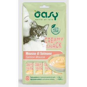 Oasy Gatto Snack Creamy Mousse Di Salmone Cf. (4x15) Gr