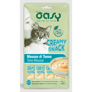 Oasy Gatto Snack Creamy Mousse Di Tonno Cf. (4x15) Gr