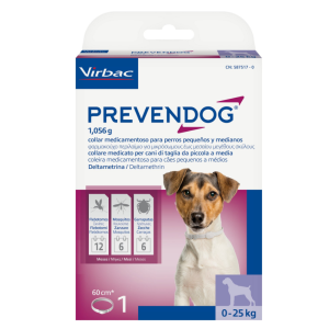 Prevendog cane 0-25 kg 1 collare antiparassitario 60cm