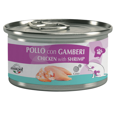 Marpet Gatto Adulto pollo e gamberi lattina 80 gr