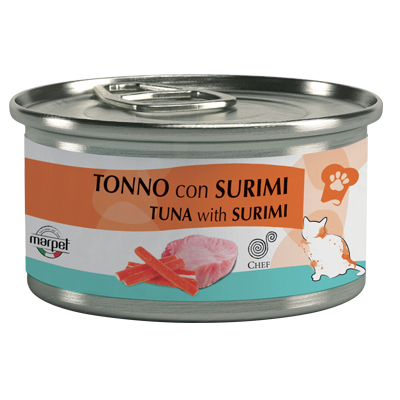 Marpet Gatto Adulto tonno e surimi lattina 80 gr