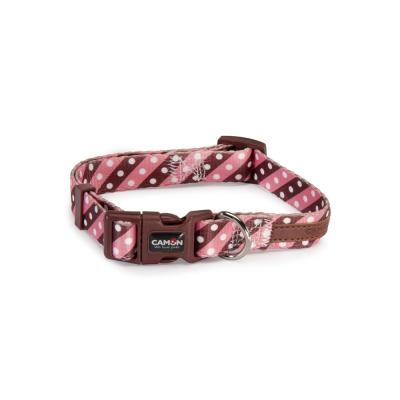 Camon collare regolabile in nylon Twill Dot 10mm x 20-30 cm Rosa