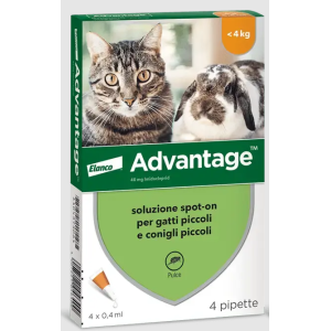 Advantage 4 pipette per gatti e conigli sotto i 4 kg