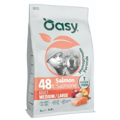 Oasy Salmone Monoprotein cane adulto Medium e Large