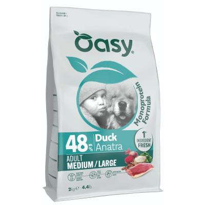 Oasy Anatra Monoprotein cane adulto Medium e Large