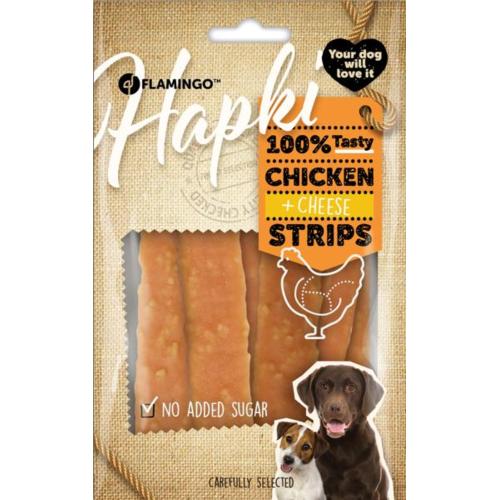 Flamingo Hapki Pure Snack Per Cane Strisce di Pollo con Formaggio 85 gr