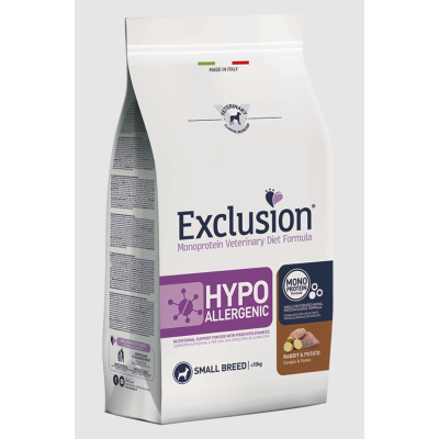 Exclusion Cane Monoprotein Veterinary Diet Hypoallergenic Adulto Small Coniglio&Patate 2Kg