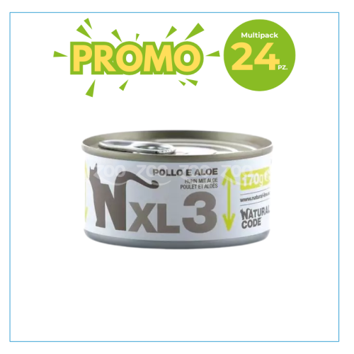 Natural Code Gatto XL 03 Pollo e Aloe Lattina 170gr