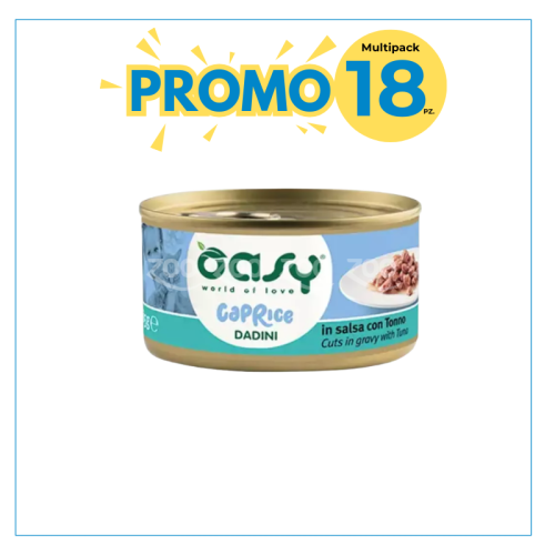 Oasy Caprice Dadini in salsa per Gatti adulti Tonno 85gr