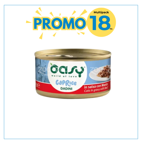 Oasy Caprice Dadini in salsa per Gatti adulti Manzo 85gr