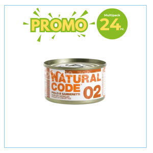 Natural Code Gatto 02 Pollo e Gamberetti Lattina 85gr 2