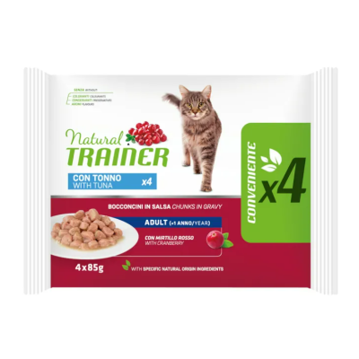 Trainer Gatto Natural Adulto Tonno Flowpack 4x85 Gr