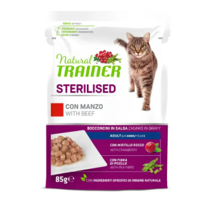 Trainer Gatto Natural Adulto Sterilizzato Manzo Bustina 85Gr
