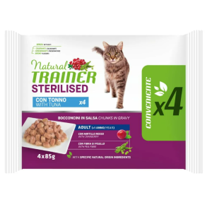 Trainer Gatto Natural Adulto Sterilizzato Tonno Flowpack 4x85 gr