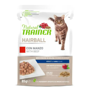 Trainer Gatto Natural Hairball Manzo Bustina 85 Gr