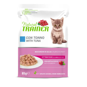 Trainer Gatto Natural Kitten & Young Tonno Fresco Bocconcini In Salsa 85 Gr in busta
