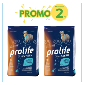 Prolife Cane Dual Fresh Adulto Medium & Large Salmone, Merluzzo & Riso 2