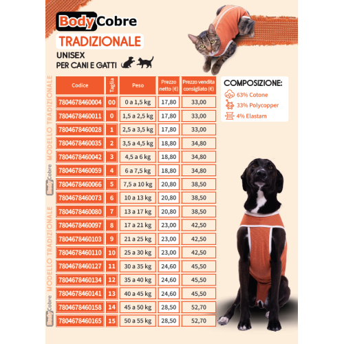 CobreVet BODYCOBRE Tradizionale Unisex Cane e Gatto