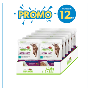 Trainer Gatto Natural Adulto Sterilizzato Merluzzo Bocconcini 85gr 2