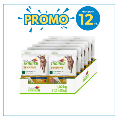 Trainer Gatto Natural Sensitive Agnello Bustina 85 Gr
