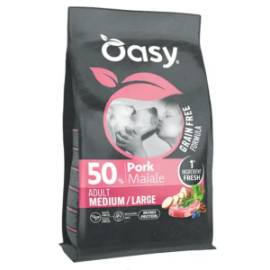 Oasy Cane Adulto Grain Free Formula Medium e Large Maiale