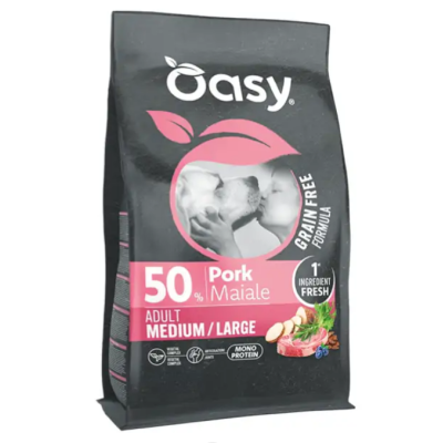 Oasy Cane Adulto Grain Free Formula Medium e Large Maiale