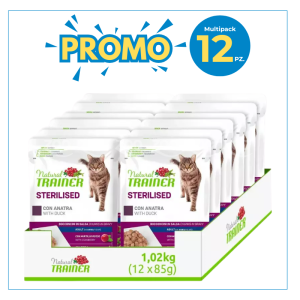 Trainer Gatto Natural Adulto Sterilizzato Anatra Bustina 85Gr 2