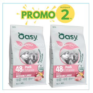 Oasy Maiale Monoprotein cane adulto Medium e Large 2