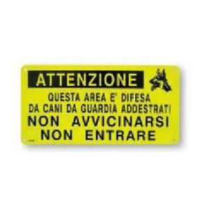 cartello "area difesa cani" a norma di legge