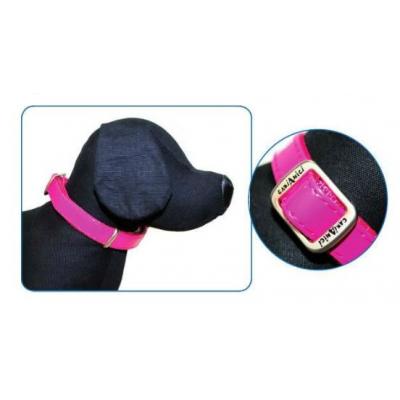collare in similpelle glossy 3.5-5.0 x 20 cm fuxia