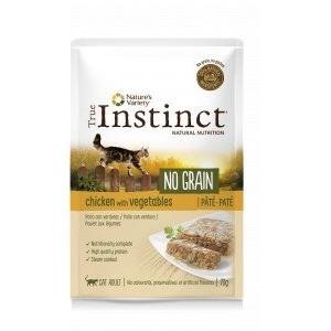 true instinct gatto no grain adult pollo e verdure patè 70 gr
