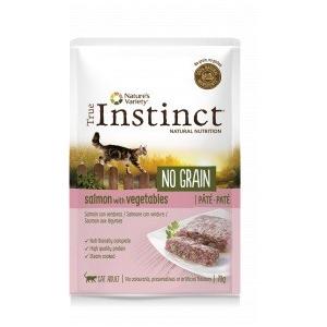 true instinct gatto no grain adult salmone e verdure patè 70 gr