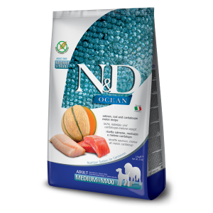 Farmina Cane N&D OceanAdulto Medium&Maxi Salmone, Merluzzo & Melone Cantalupo